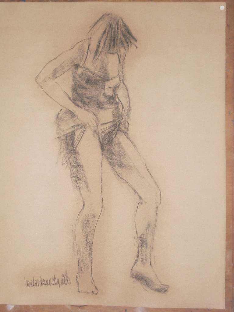 Figuurschets / houtskool op Ingres papier