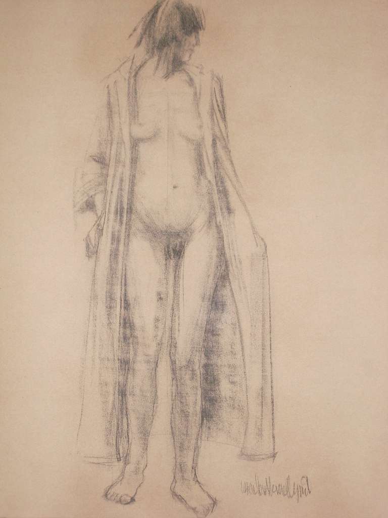 Figuurschets / houtskool op Ingres papier